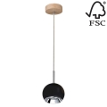LED Hanglamp aan koord BALL WOOD 1xGU10/5W/230V mat eiken - FSC-gecertificeerd