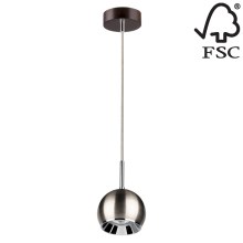 LED Hanglamp aan koord BALL WOOD 1xGU10/5W/230V mat eiken - FSC-gecertificeerd