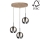 LED Hanglamp aan koord BALL WOOD 3xGU10/5W/230V - FSC-gecertificeerd
