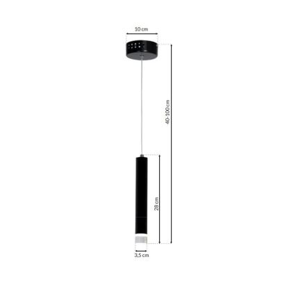 LED Hanglamp aan koord CARBON LED/5W/230V
