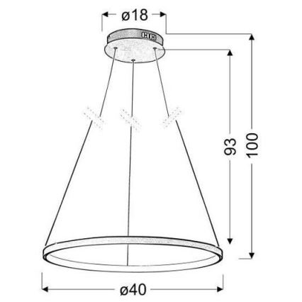 LED Hanglamp aan koord LUNE LED/25W/230V