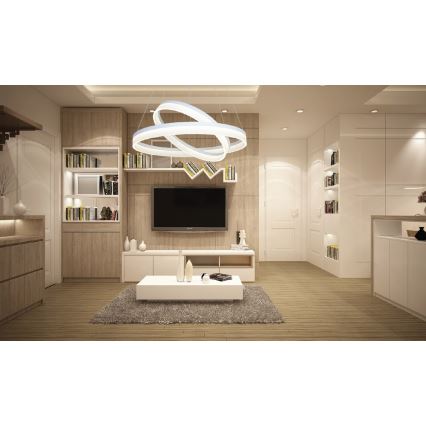 LED Hanglamp aan koord RING met afstandsbediening LED/60W/230V