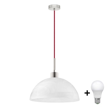 LED-hanglamp aan snoer 1xE27/60W/230V wit/rood