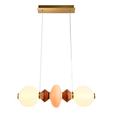LED-hanglamp aan snoer FLORES LED/15W/230V goud/oranje/bruin