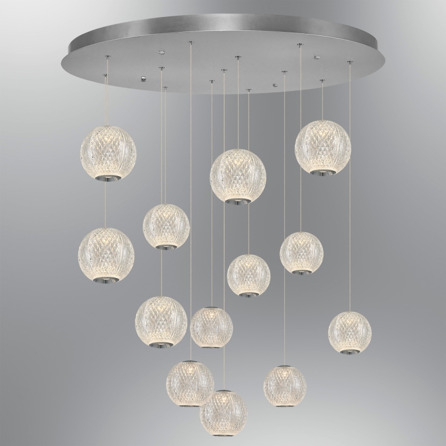 LED Hanglamp CREMONA 13xLED/5W/230V 3000K mat chroom