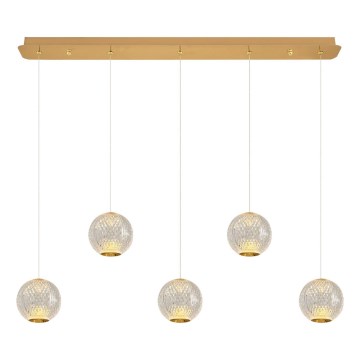 LED Hanglamp CREMONA 5xLED/5W/230V 3000K goud
