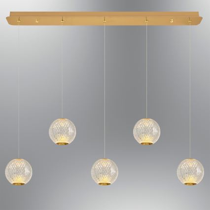 LED Hanglamp CREMONA 5xLED/5W/230V 3000K goud