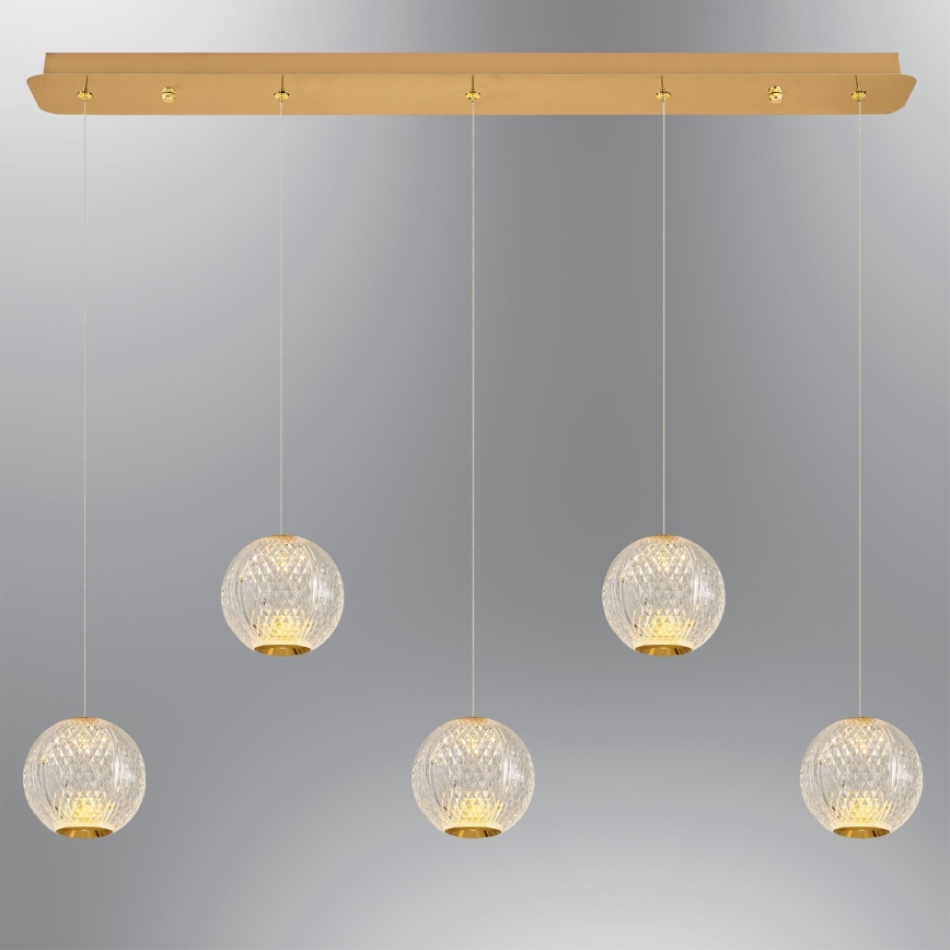 LED Hanglamp CREMONA 5xLED/5W/230V 3000K goud