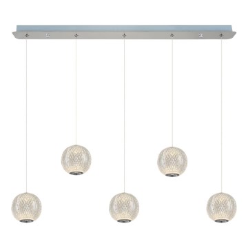 LED Hanglamp CREMONA 5xLED/5W/230V 3000K mat-chroom