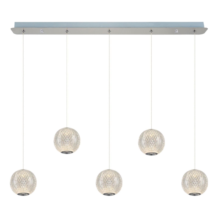 LED Hanglamp CREMONA 5xLED/5W/230V 3000K mat-chroom