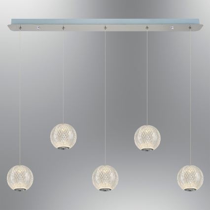 LED Hanglamp CREMONA 5xLED/5W/230V 3000K mat-chroom