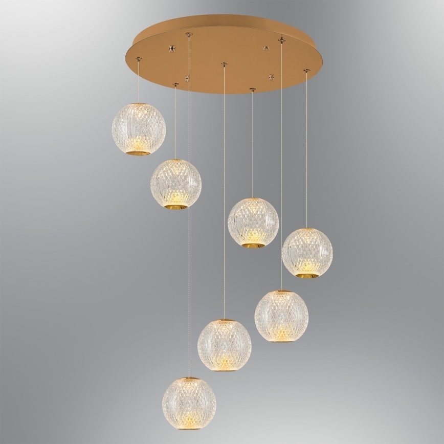 LED hanglamp CREMONA 7xLED/5W/230V 3000K goud