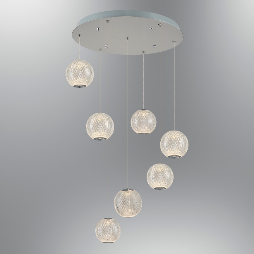 LED Hanglamp CREMONA 7xLED/5W/230V 3000K mat chroom