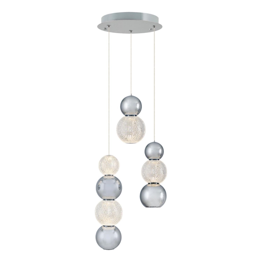 LED Hanglamp CREMONA LED/17W/230V 3000K mat chroom
