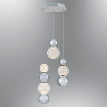 LED Hanglamp CREMONA LED/17W/230V 3000K mat chroom