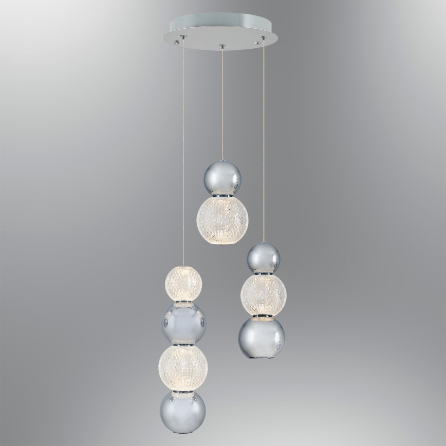 LED Hanglamp CREMONA LED/17W/230V 3000K mat chroom