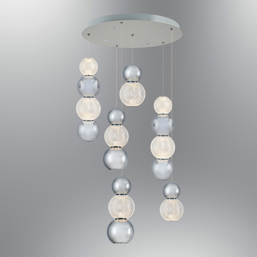LED Hanglamp CREMONA LED/34W/230V 3000K mat chroom