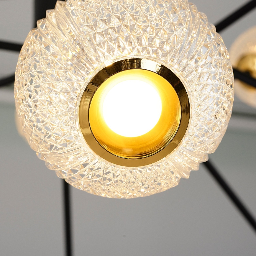 LED Hanglamp GELA 12xLED/5W/230V 3000K zwart/goud