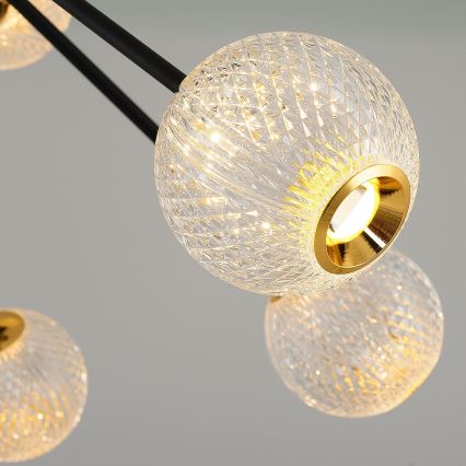 LED Hanglamp GELA 12xLED/5W/230V 3000K zwart/goud