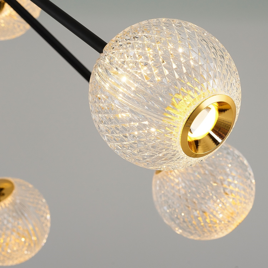 LED Hanglamp GELA 12xLED/5W/230V 3000K zwart/goud