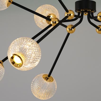 LED Hanglamp GELA 12xLED/5W/230V 3000K zwart/goud