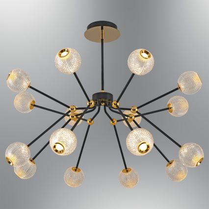 LED Hanglamp GELA 16xLED/5W/230V 3000K zwart/goud