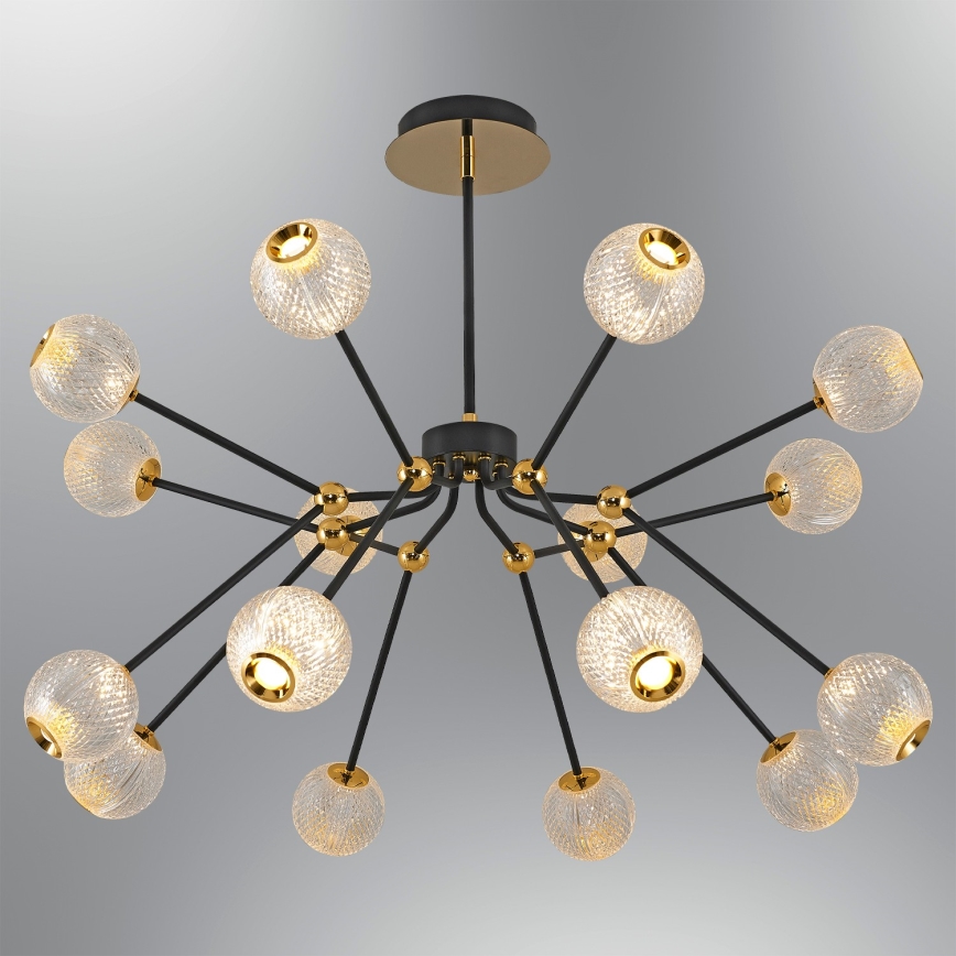 LED Hanglamp GELA 16xLED/5W/230V 3000K zwart/goud