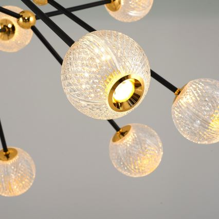 LED Hanglamp GELA 16xLED/5W/230V 3000K zwart/goud