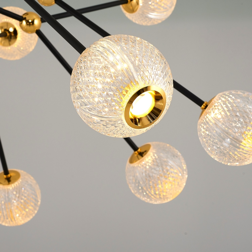 LED Hanglamp GELA 16xLED/5W/230V 3000K zwart/goud
