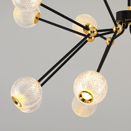LED Hanglamp GELA 16xLED/5W/230V 3000K zwart/goud