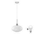 LED Hanglamp HARMA 1xE27/60W/230V Ø 30 cm mat chroom/wit