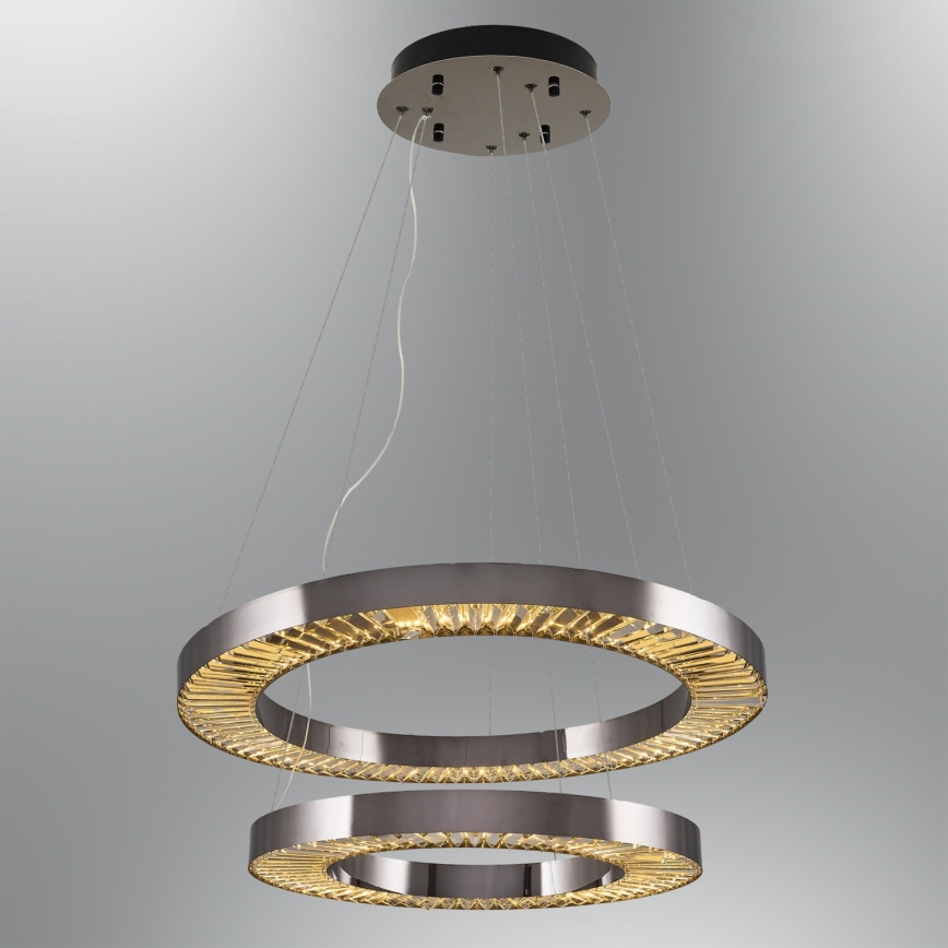 LED Hanglamp JESI LED/140W/230V 3000K diameter 100 cm zilver