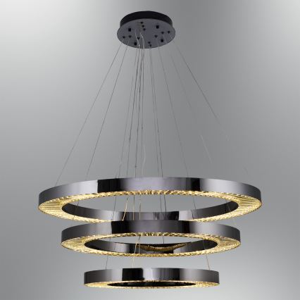 LED Hanglamp JESI LED/99W/230V 3000K diameter 100 cm zilver