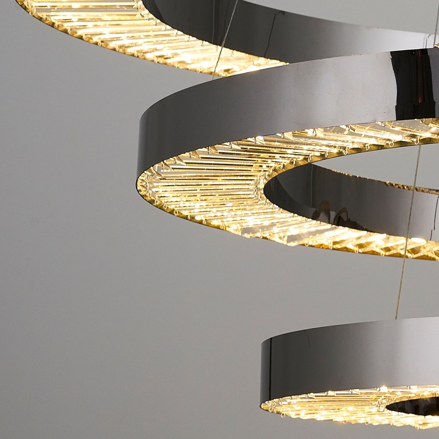 LED Hanglamp JESI LED/99W/230V 3000K diameter 100 cm zilver