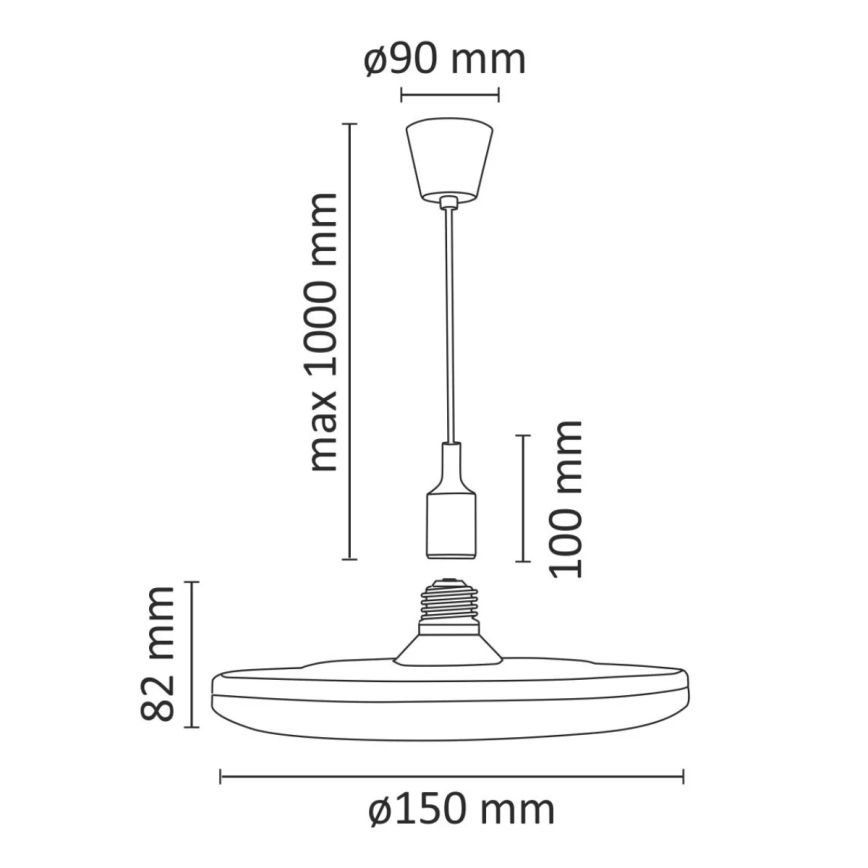 LED Hanglamp KIKI 1xE27/10W/230V wit