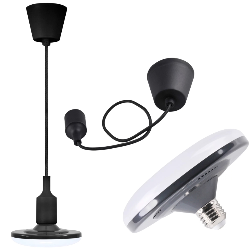 LED Hanglamp KIKI 1xE27/10W/230V zwart