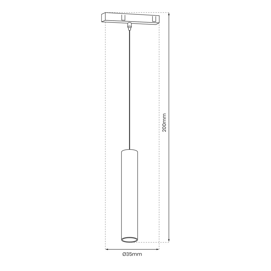 LED Hanglamp MAGNETISCHE RAIL 1x LED / 7W / 48V