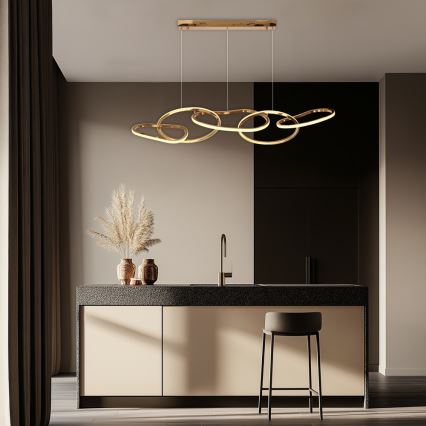 LED Hanglamp met kabel ANNELI LED/45W/230V 125 cm goudkleurig