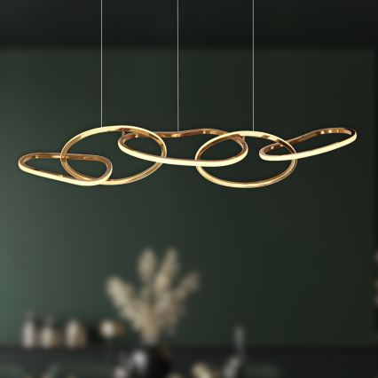 LED Hanglamp met kabel ANNELI LED/45W/230V 125 cm goudkleurig