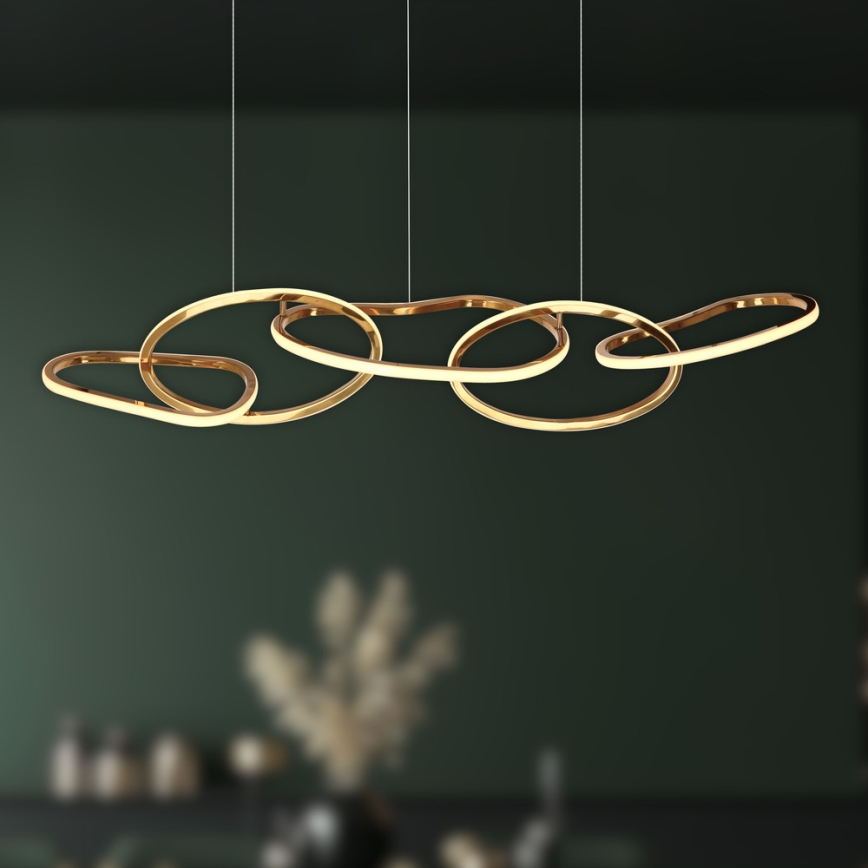 LED Hanglamp met kabel ANNELI LED/45W/230V 125 cm goudkleurig
