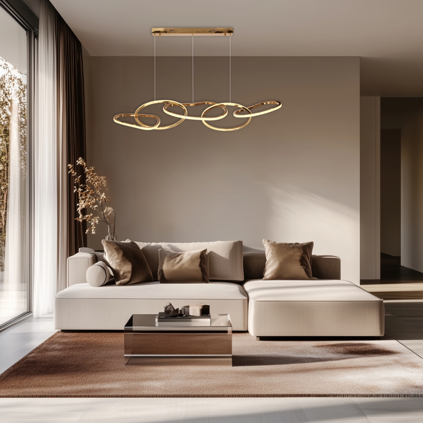 LED Hanglamp met kabel ANNELI LED/45W/230V 125 cm goudkleurig
