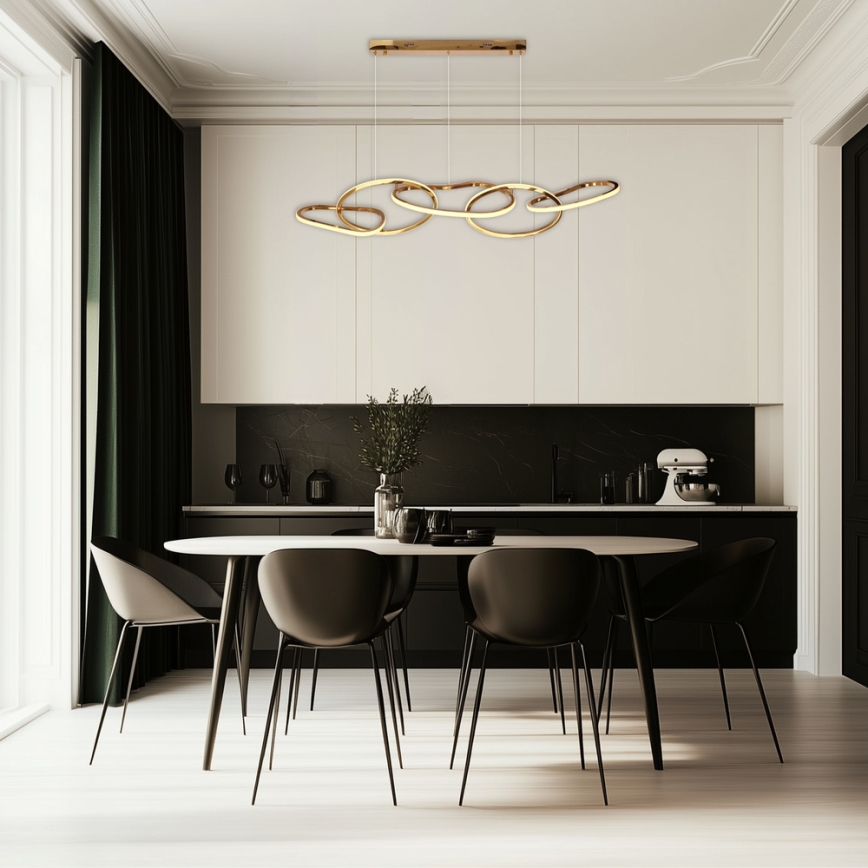 LED Hanglamp met kabel ANNELI LED/45W/230V 125 cm goudkleurig