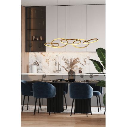 LED Hanglamp met kabel ANNELI LED/45W/230V 125 cm goudkleurig