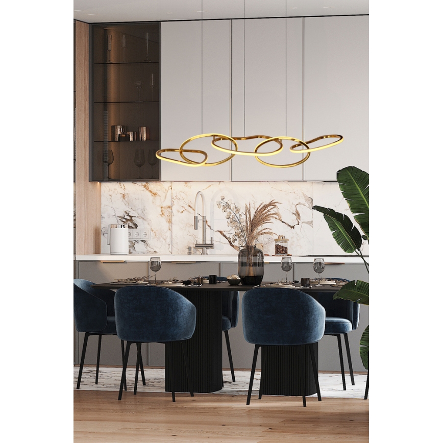 LED Hanglamp met kabel ANNELI LED/45W/230V 125 cm goudkleurig