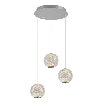 LED-hanglamp met kabel CREMONA 3xLED/5W/230V 3000K mat chroom