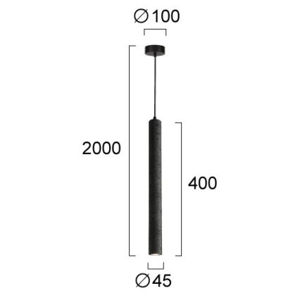 LED-hanglamp met kabel LEONARD LED/7W/230V zwart