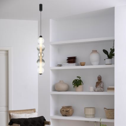 LED-hanglamp met kabel LUMMI LED/19W/230V zwart/rookglas