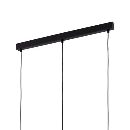 LED-hanglamp met kabel SEBO 3xE27/15W/230V zwart/rookbeige
