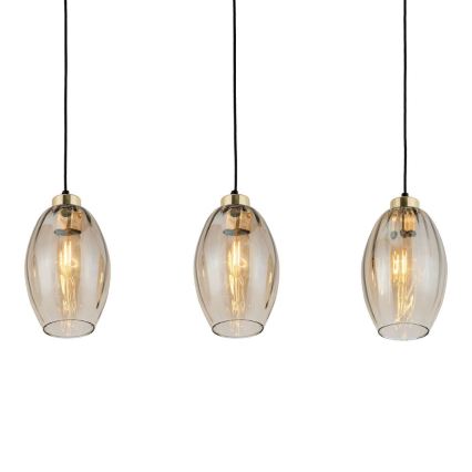 LED-hanglamp met kabel SEBO 3xE27/15W/230V zwart/rookbeige