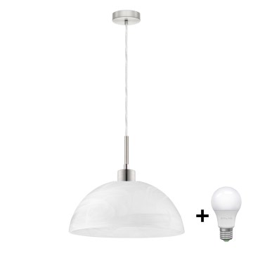 LED-hanglamp met kabelophanging 1xE27/60W/230V wit/helder